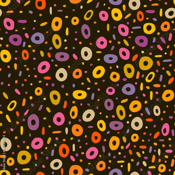 Fototapeta Abstract doodle seamless pattern. Modern design for paper, cover, fabric and other design