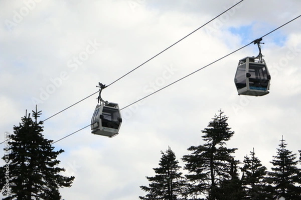 Obraz ski lift in the mountains