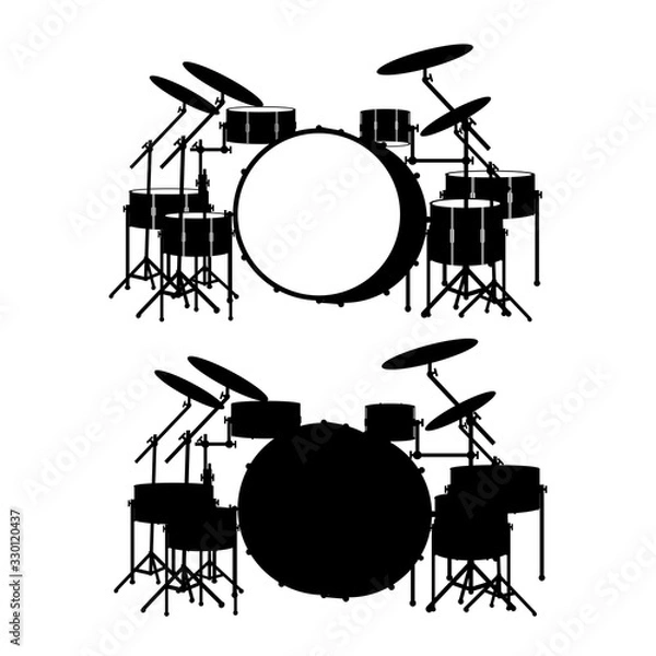 Obraz drum_kit_silhouette_set