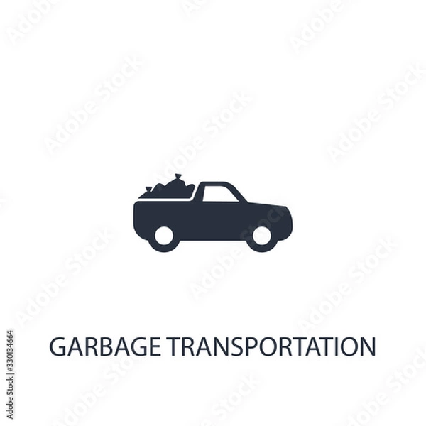 Fototapeta Garbage trasportation icon. Simple ecology element illustration.