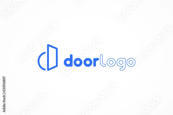 Fototapeta Simple Line Letter D Door Logo. Usable for Business, Architecture, Construction and Building Logos. Flat Vector Design.