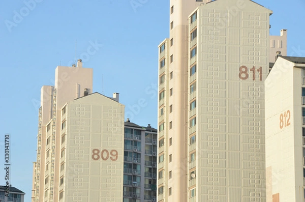 Obraz Tall residential buildings in South Korea