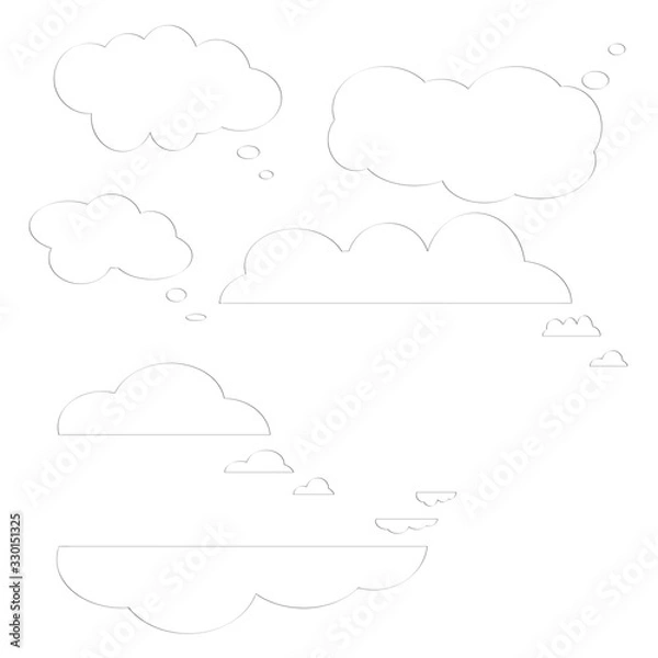 Fototapeta White cloud chat boxes.