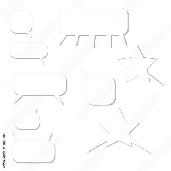 Fototapeta White chat boxes of different forms.