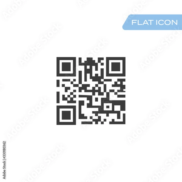 Fototapeta Vector QR code sample for smartphone scanning isolated on white background.