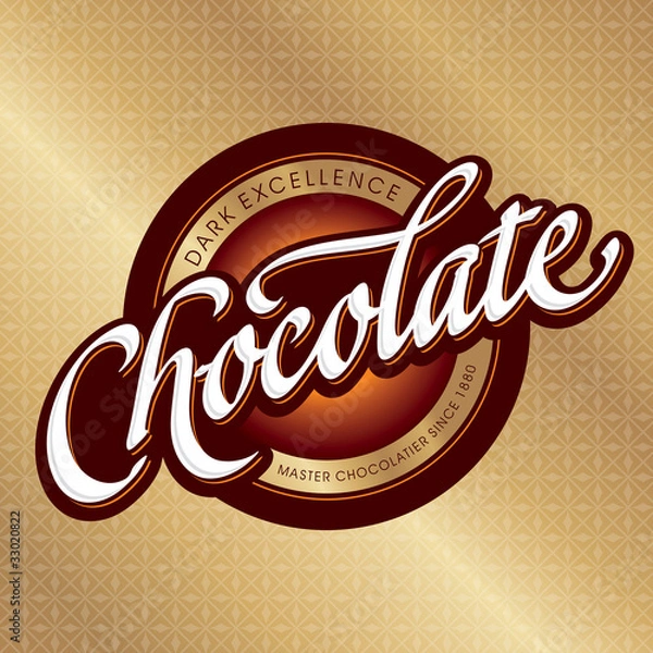 Obraz chocolate packaging design, hand lettering (vector)