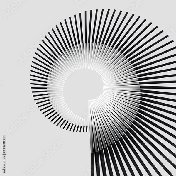 Fototapeta Abstract black slices. 3d rendering - illustration.