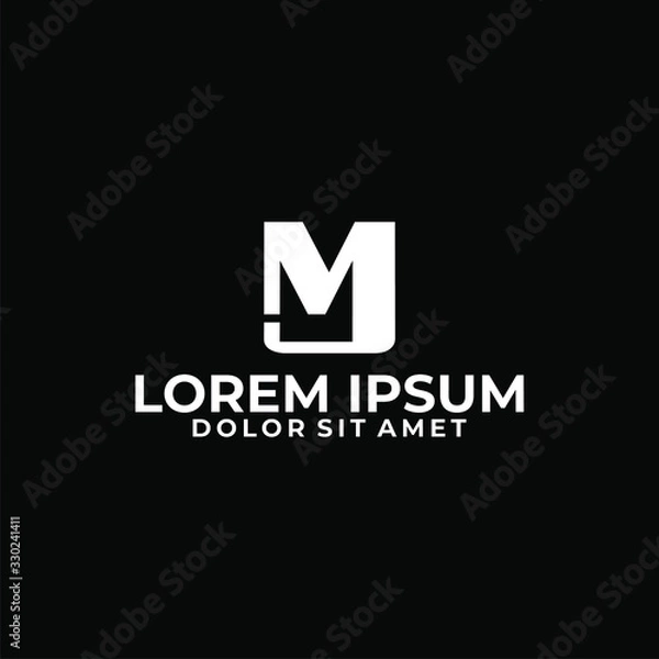 Fototapeta initial letter MJ logo template with modern geometric font symbol in flat design monogram illustration