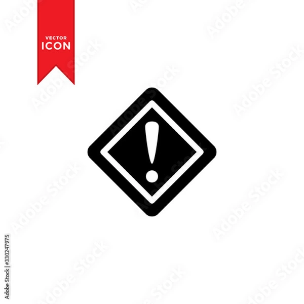Obraz Exclamation mark icon vector. Icon illustration on white background.