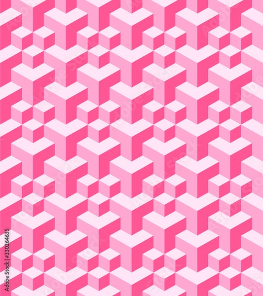 Fototapeta Pink pattern cube background