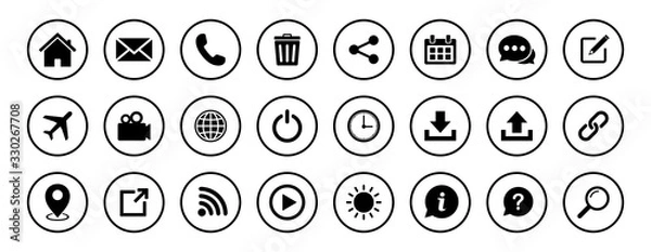 Fototapeta Zestaw ikon witryny sieci Web, zestaw ikon sieci Web, wektor symbol