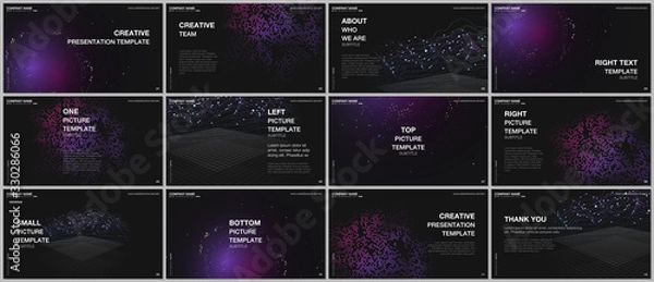 Obraz Presentation design vector template, multipurpose template for presentation slide, flyer, brochure cover design, infographic presentation. Deep learning artificial intelligence. Big data visualization