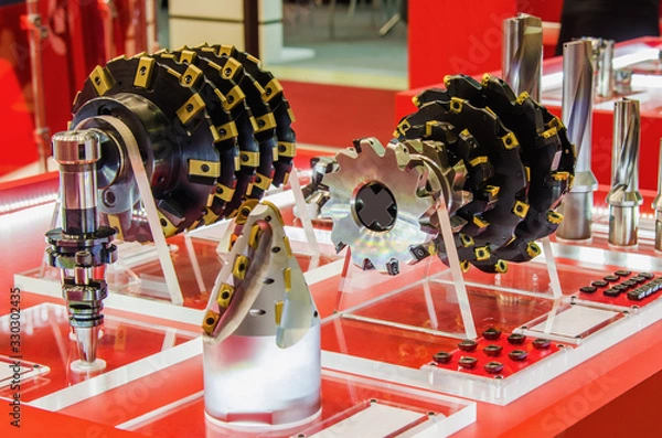 Fototapeta Various milling cutters with replaceable carbide inserts