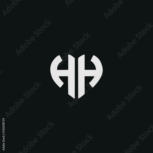 Fototapeta Abstract letter HH  logo design. Minimal emblem design template. 
