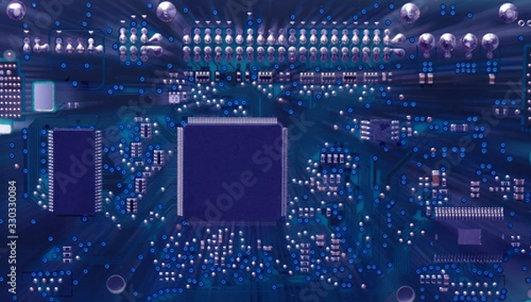 Obraz abstract technology background/digital city