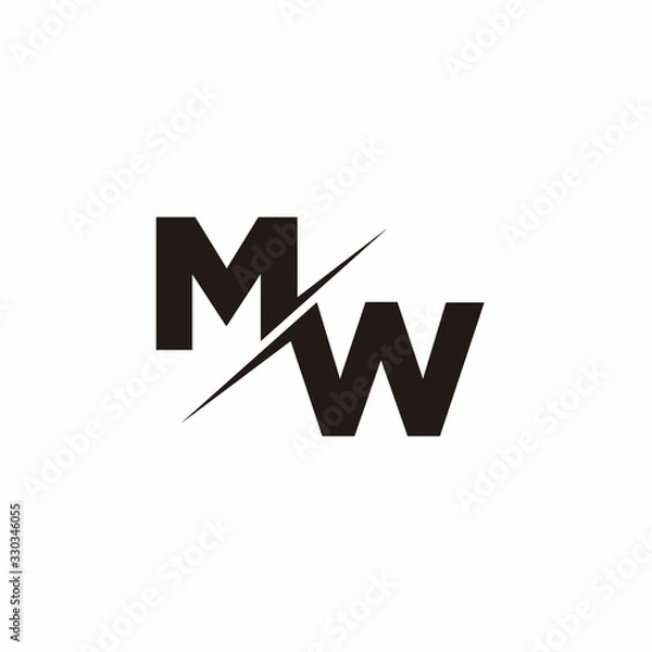 Fototapeta Logo Monogram Slash concept with Modern designs template letter MW