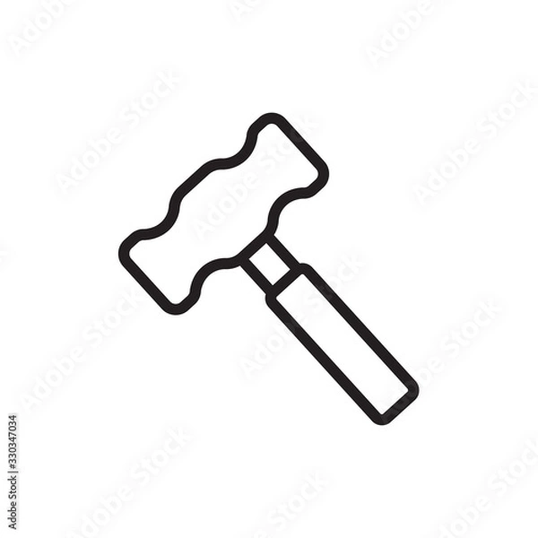 Fototapeta hammer vector icon in trendy flat design