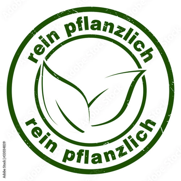 Obraz stempel button rein pflanzlich