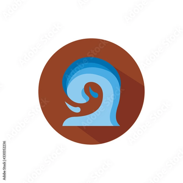 Fototapeta sea wave water block style