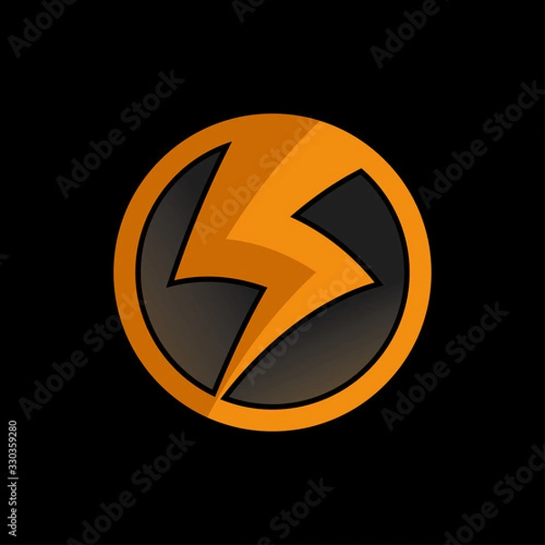 Fototapeta lightning bolt vector logo template 