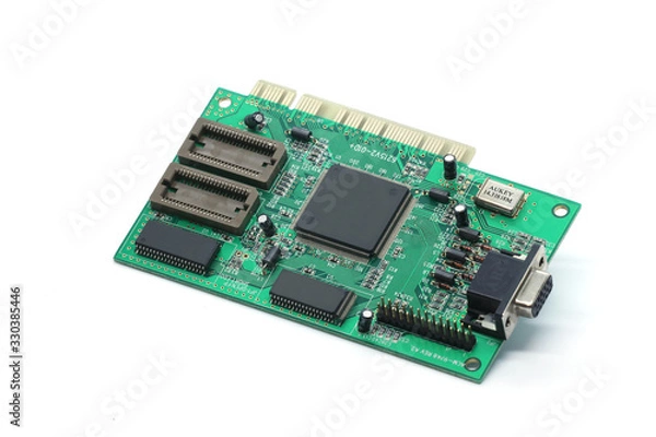 Fototapeta computer chip isolated on a white background