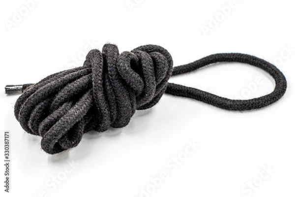 Obraz black rope  isolated on white background