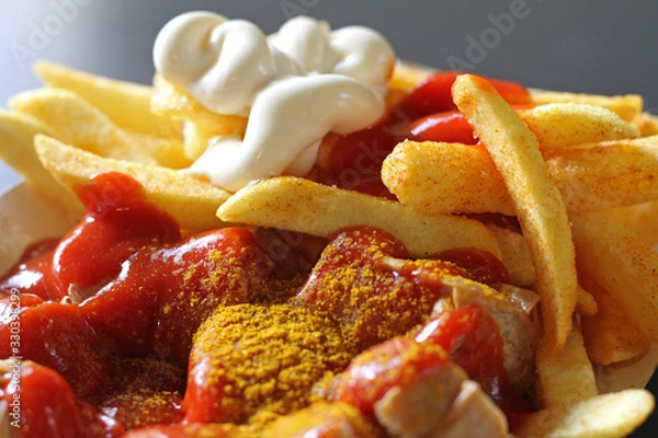Obraz Currywurst mit Pommes