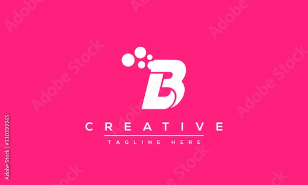 Fototapeta Modern abstract letter B logo design. Minimal B initial based icon. Initial BB vector 