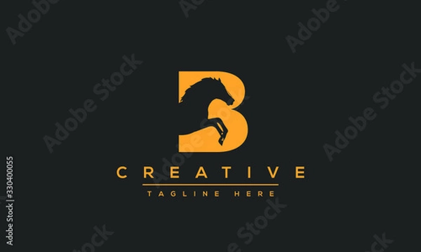 Fototapeta Modern abstract letter B logo design. Minimal B initial based icon. Initial BB vector 