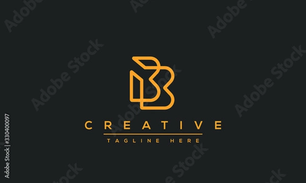 Obraz Modern abstract letter B logo design. Minimal B initial based icon. Initial BB vector 