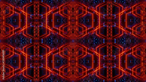 Obraz seamless abstract futuristic pattern illustration 3d render