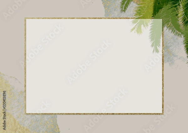 Obraz フォトフレーム　ヤシの木　リゾート地　夏　背景イラスト