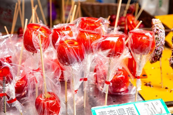 Fototapeta りんご飴　屋台