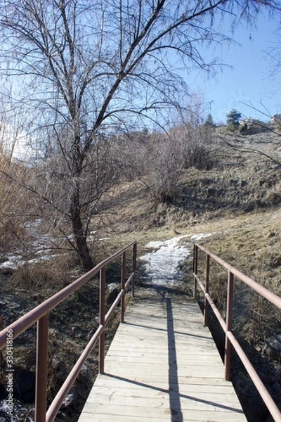 Obraz Bridge in sprin snow