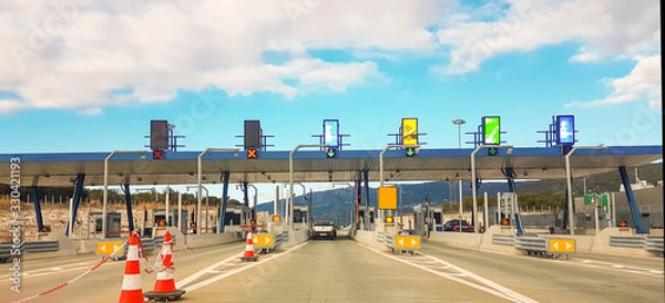 Obraz toll station in Ionia highway street greece