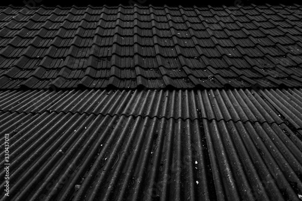 Fototapeta 한국 전통 문양 건축 지붕 기와