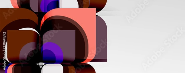 Fototapeta Abstract background - geometric cut paper design flower or square shape composition. Vector Illustration For Wallpaper, Banner, Background, Card, Book Illustration, landing page