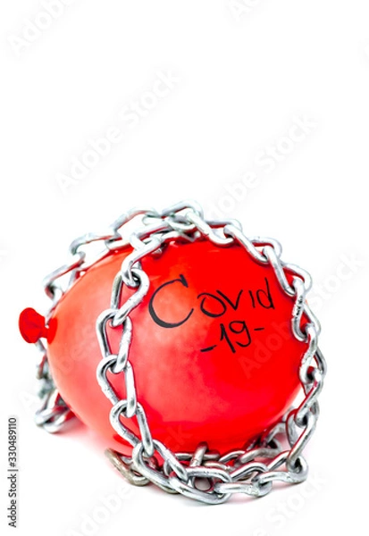 Obraz COVID - 19 red inflator balloon