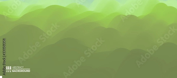 Fototapeta Landscape with green mountains. Mountainous terrain. Abstract nature background. Vector illustration.