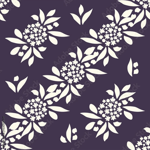 Fototapeta floral vector illustration. abstract hydrangea flowers seamless pattern