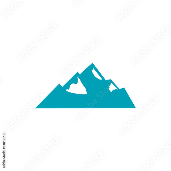 Fototapeta Design Hill icon, Blue hill with white Snow