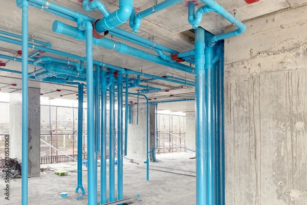 Obraz A sanitary system work in construction site