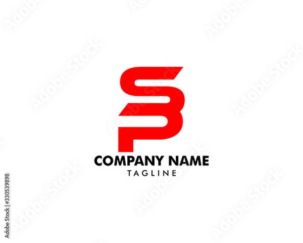 Fototapeta Initial Letter SP Logo Template Design