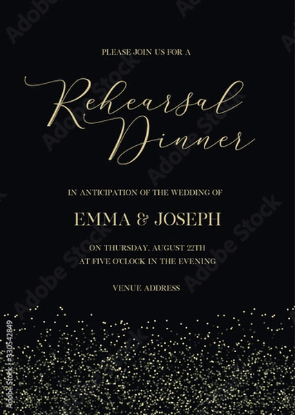 Obraz Rehearsal Dinner hand written calligraphy vector invitation card