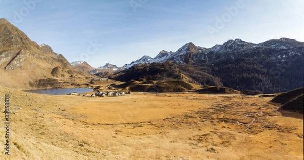 Fototapeta Lakes Ritom, Cadagno, Tom in the autumn