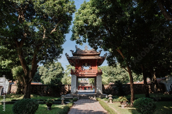 Fototapeta Temple of Literature, in downtown Ha Noi, Vietnam. Originally built as a university in 1070 dedicated to Confucius