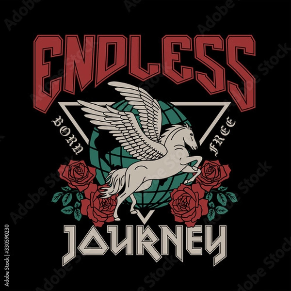 Obraz Pegasus Rock Print with Roses