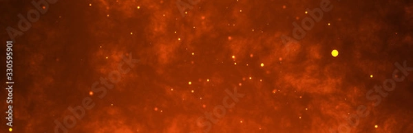 Obraz Dark fire space. Epic powerful horizonta flame background