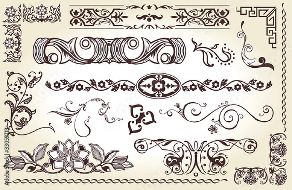 Fototapeta set of elements for page decoration