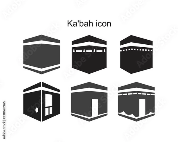 Fototapeta kaaba icon template black color editable. kaaba icon symbol Flat vector illustration for graphic and web design.